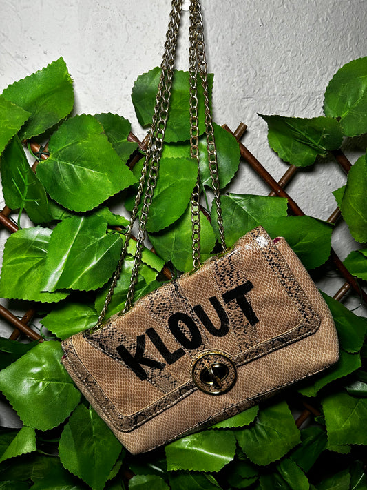 Up-cycled Tan Klout Clutch