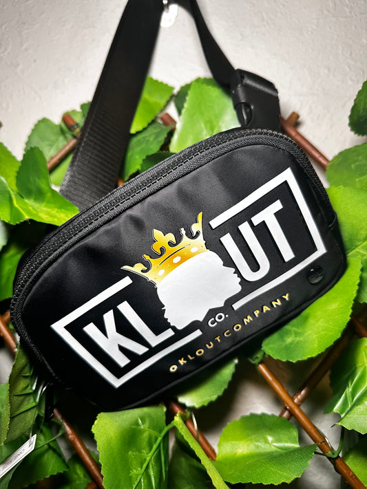 BLACK KLOUT LOGO FANNY PACK